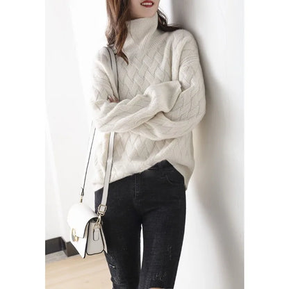 Women's Cashmere Turtleneck Sweater — Oversized Autumn Knit 2
