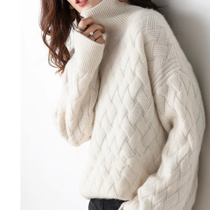 Women's Cashmere Turtleneck Sweater — Oversized Autumn Knit 1