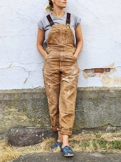 Women's Canvas Bib Overalls — Relaxed Fit Dungarees 2