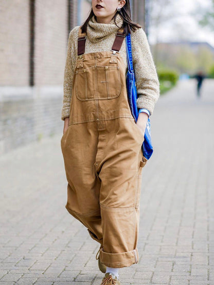 Women's Canvas Bib Overalls — Relaxed Fit Dungarees 3