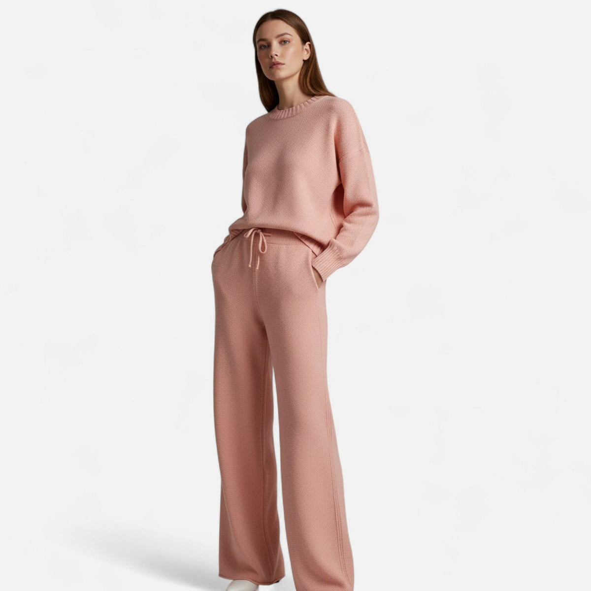 Women's Knit Sweater & Wide-Leg Trouser Set — Relaxed Fit 2