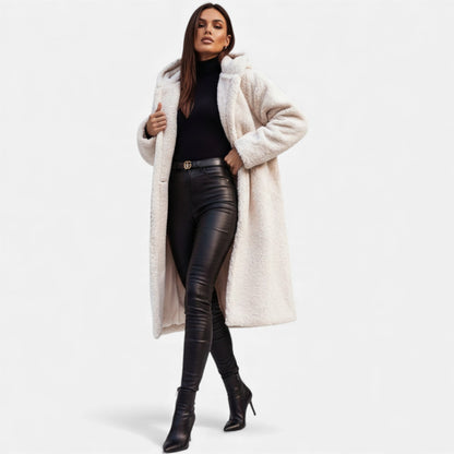 Women's Plush Faux-Fleece Long Coat — Teddy Style 2