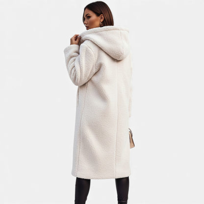 Women's Plush Faux-Fleece Long Coat — Teddy Style 3