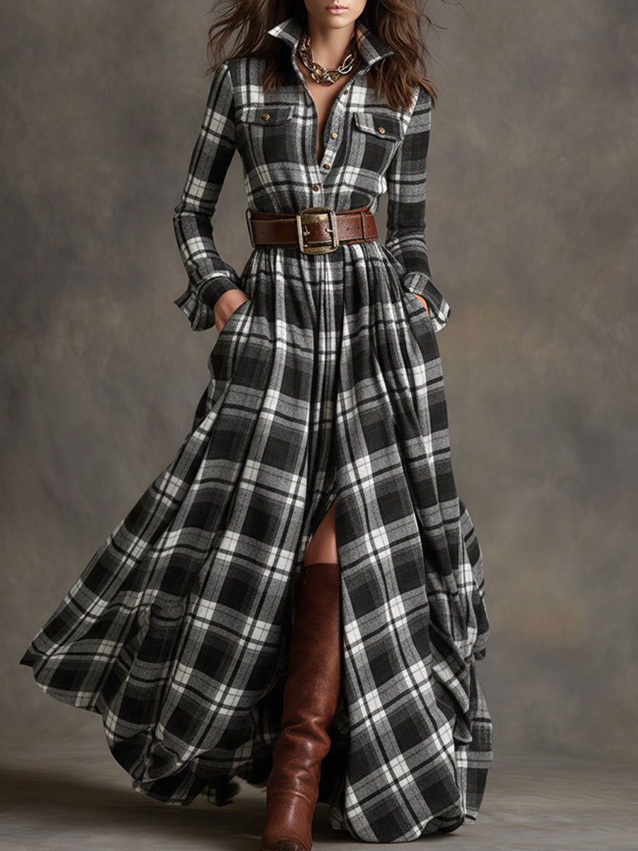 Classic Belted Button-Up Shirt Dress — Women's Style 3