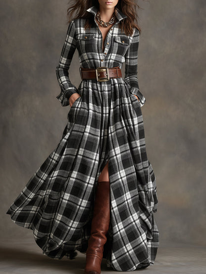 Classic Belted Button-Up Shirt Dress — Women's Style 3