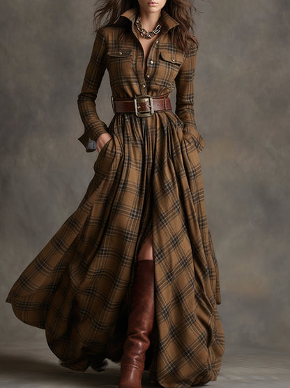 Classic Belted Button-Up Shirt Dress — Women's Style 5