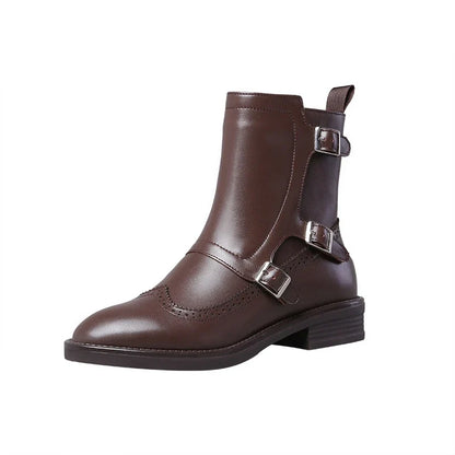 Buckle Strap Chelsea Boot — Brogue Wingtip Leather 8
