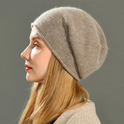Cashmere Wool Beanie — Soft Non-Itchy Winter Hat 1