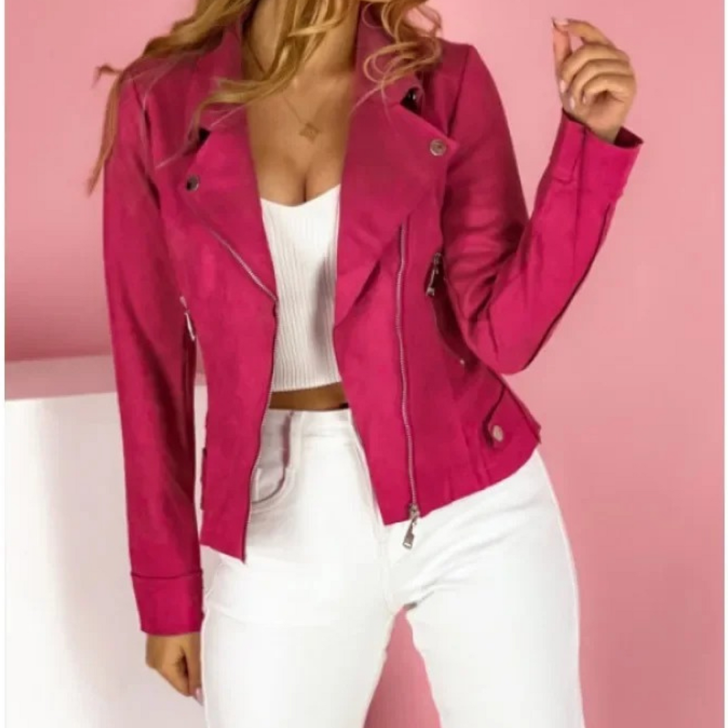 Women's Classic PU Leather Jacket — Turn-Down Collar 5