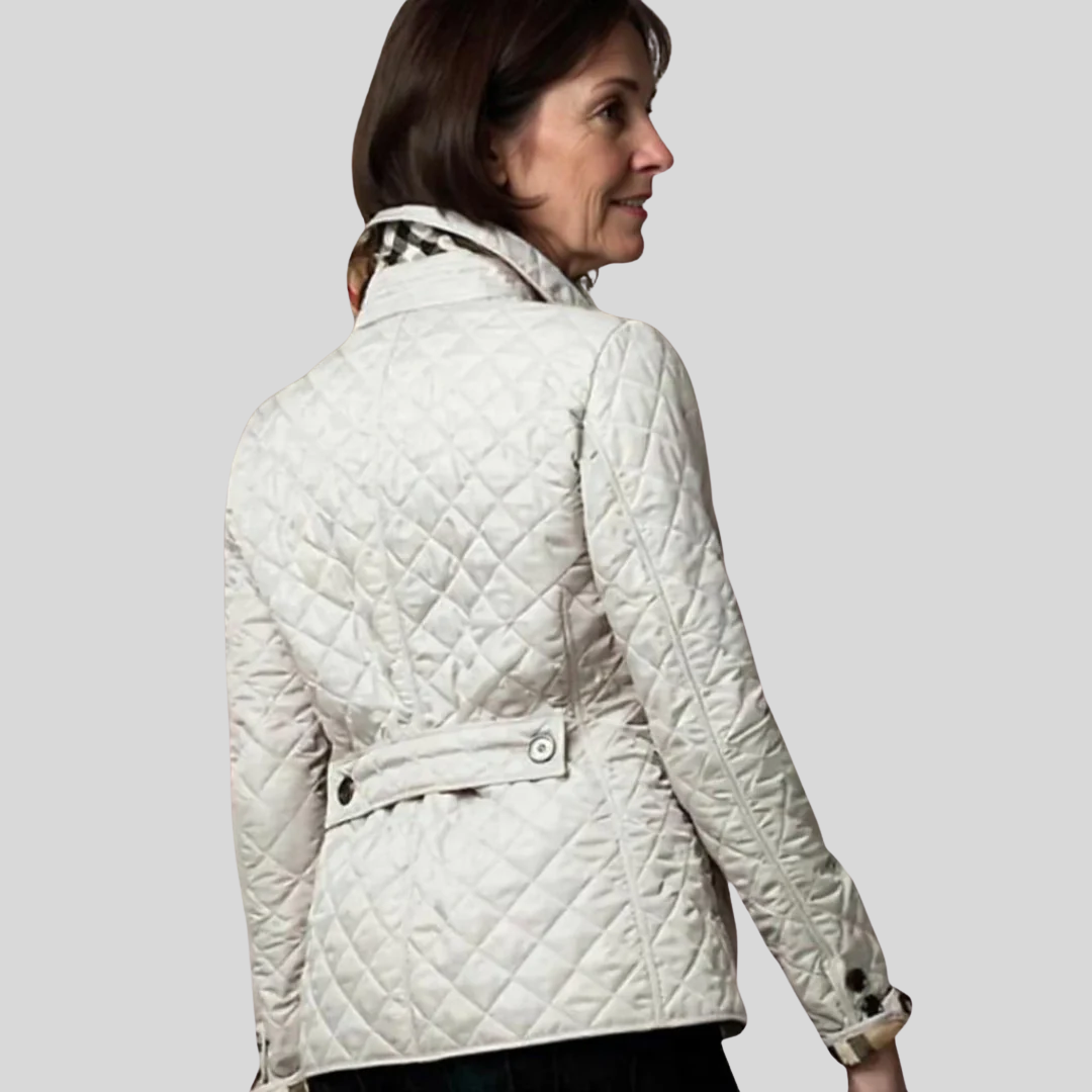 Women's Quilted Lapel Collar Jacket — Lightweight Winter Coat 6