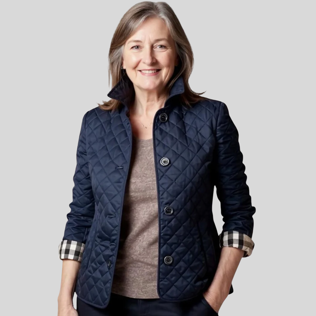 Women's Quilted Lapel Collar Jacket — Lightweight Winter Coat 1