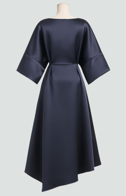 Draped Brooch Maxi Dress – Cape Sleeve Formal Evening Gown 8