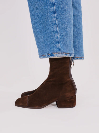 Elegant Suede Ankle Boots for Women — Slip-On Block Heel 5