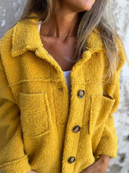 Cozy Sherpa Button Jacket for Women — Soft Relaxed Fit 2