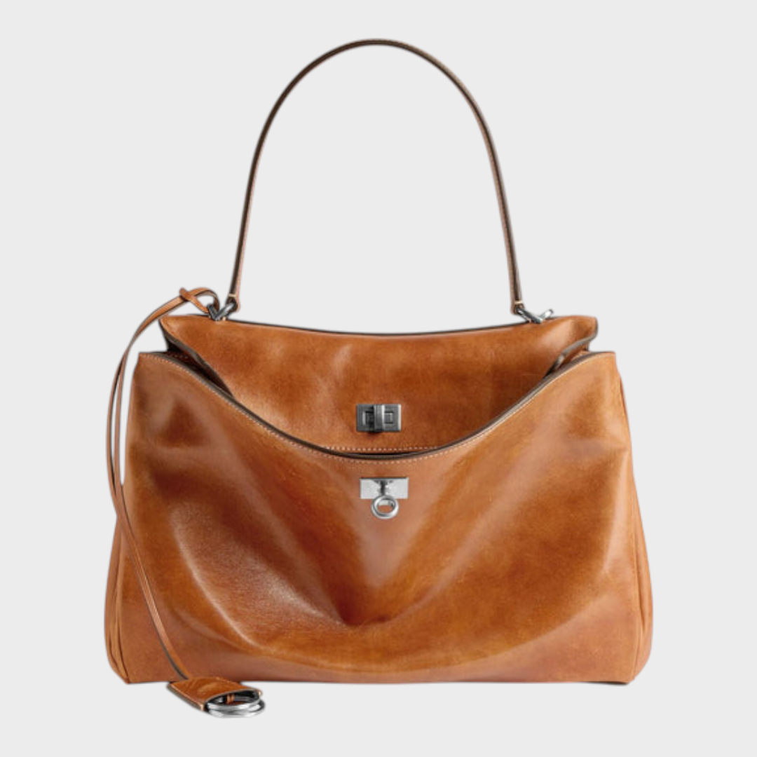 Libby Minimalist Leather Handbag — Soft Cowhide & Magnetic Flap 10