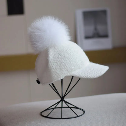 Pom Beanie Hat — Soft Wool Blend with Faux Fur Pom 8