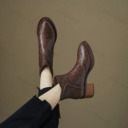 Margot Ankle Boots — Vegan Leather 2 in Block Heel 6