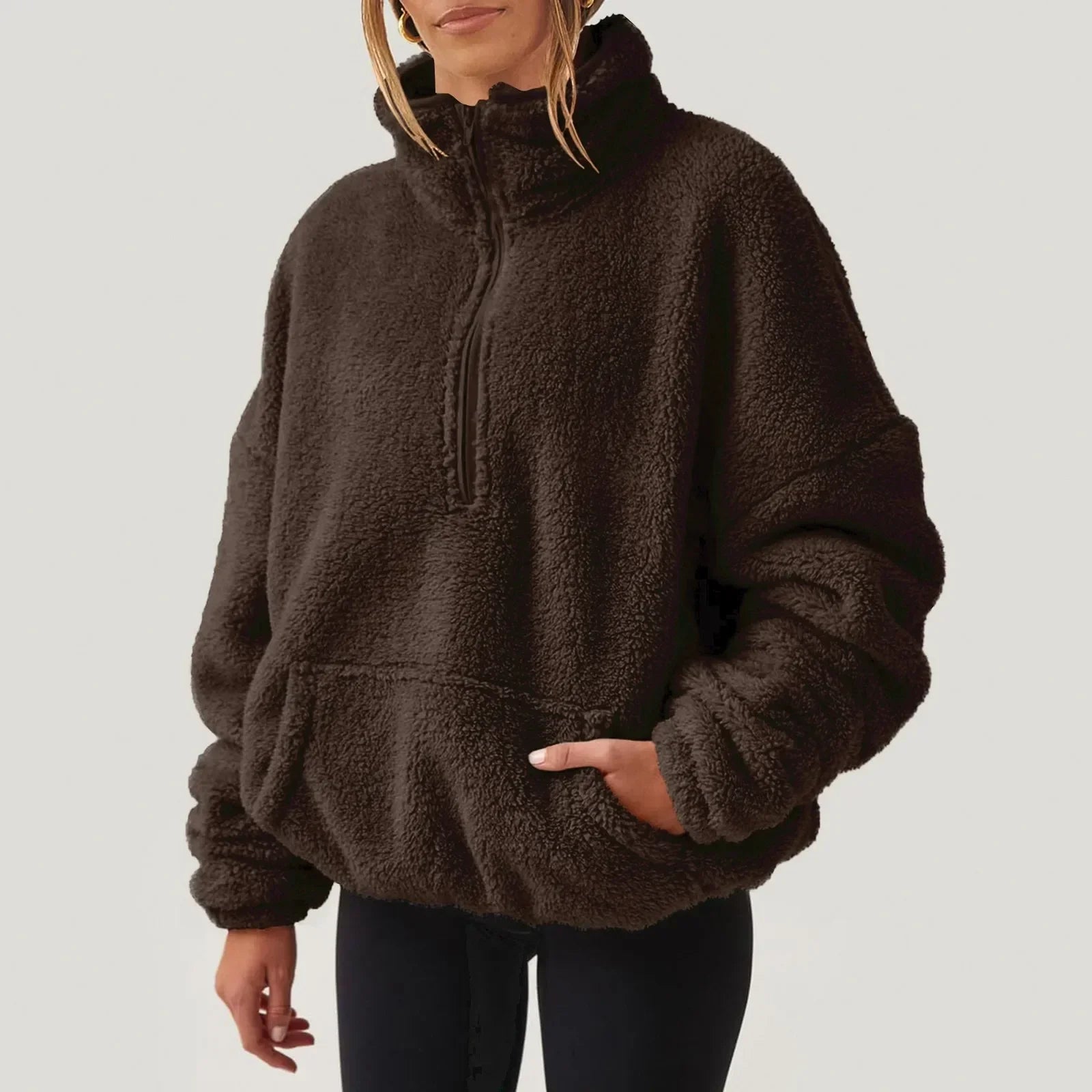 Alpine Half-Zip Sweater — Ultra-Soft Plush Fleece Top 2