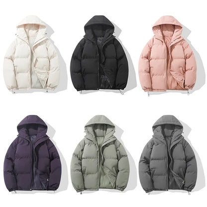 Unisex Hooded Puffer Jacket — Cotton Blend, 8 Colors 11