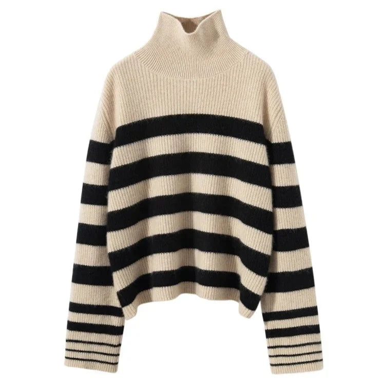 Chunky Knit Turtleneck Sweater — Relaxed Fit Long Sleeve 12