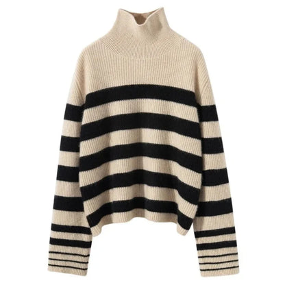 Chunky Knit Turtleneck Sweater — Relaxed Fit Long Sleeve 12