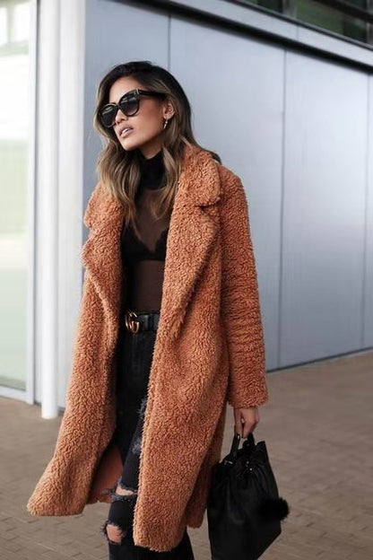 Women's Long Fleece Teddy Coat — Soft, Warm & Stylish 7