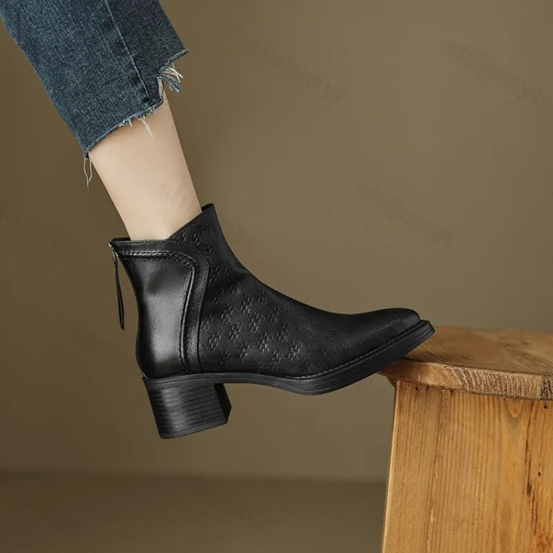 Margot Ankle Boots — Vegan Leather 2 in Block Heel 10