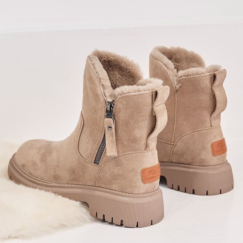 Women's Faux Fur Lined Ankle Boots — Chunky Sole Winter 3
