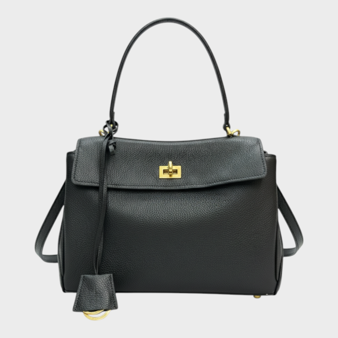 Libby Minimalist Leather Handbag — Soft Cowhide & Magnetic Flap 16