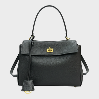Libby Minimalist Leather Handbag — Soft Cowhide & Magnetic Flap 16