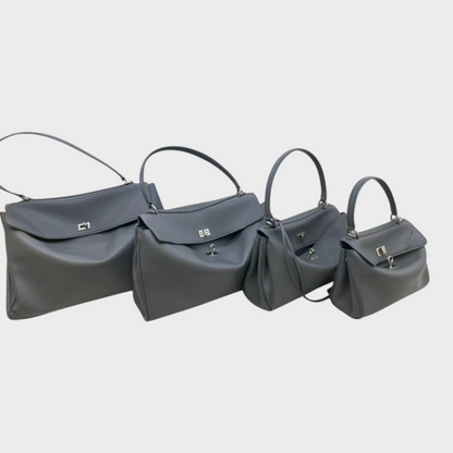 Libby Minimalist Leather Handbag — Soft Cowhide & Magnetic Flap 15