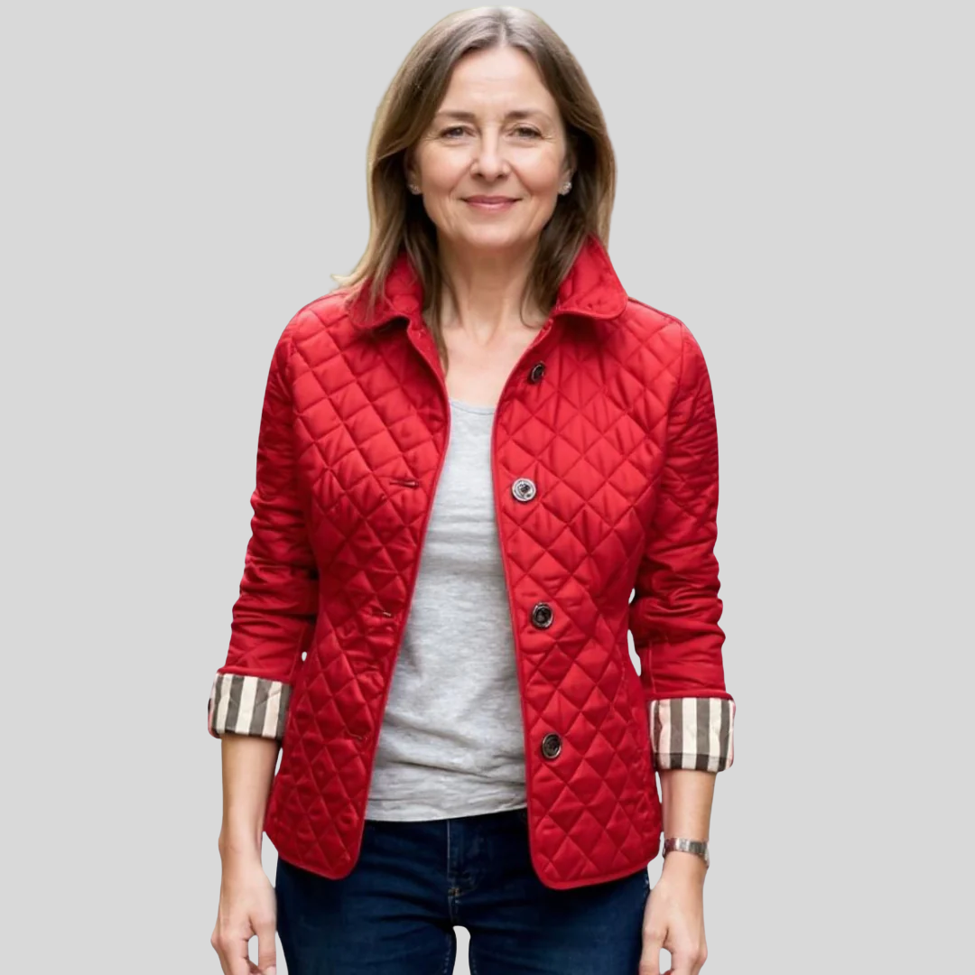 Women's Quilted Lapel Collar Jacket — Lightweight Winter Coat 5