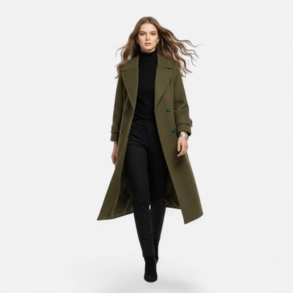 Women's Double-Breasted Cashmere-Blend Slim Coat 5