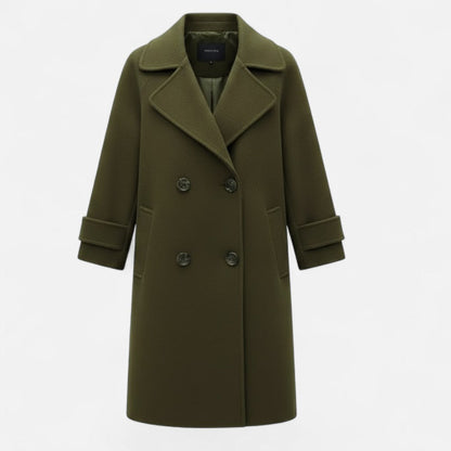 Women's Double-Breasted Cashmere-Blend Slim Coat 4