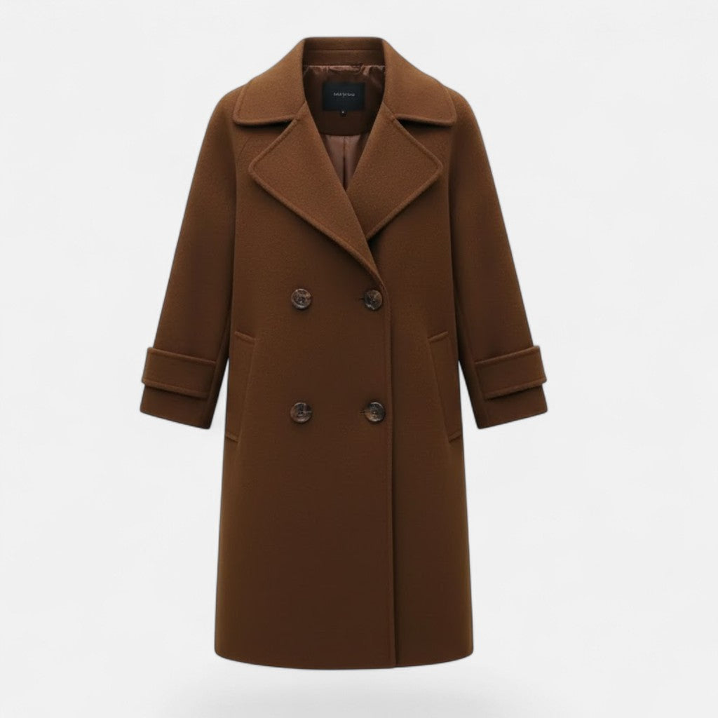 Women's Double-Breasted Cashmere-Blend Slim Coat 7