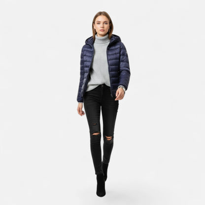 Women's Lightweight Down-Filled Plus Size Hooded Coat 5
