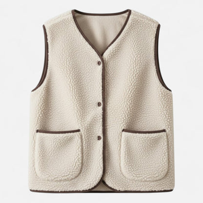 Women's Plush Cashmere-Blend Knit Vest — Sleeveless Layer 1