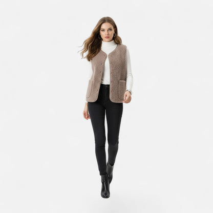 Women's Plush Cashmere-Blend Knit Vest — Sleeveless Layer 9