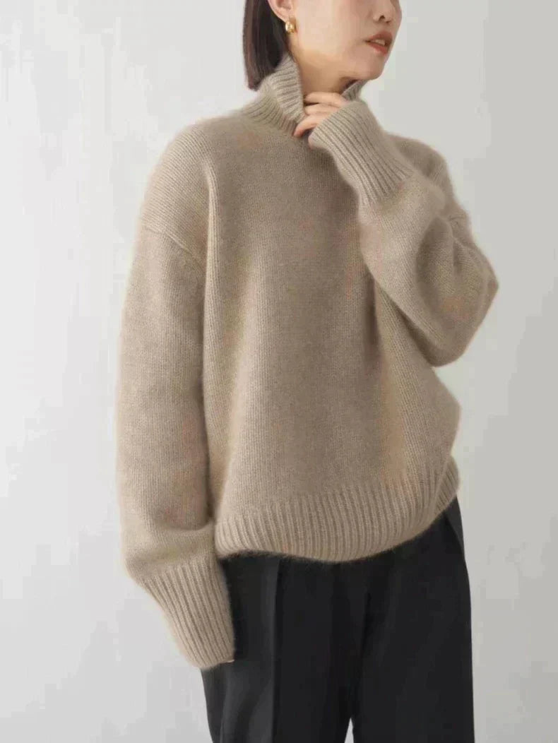 Women's Cashmere Turtleneck Sweater — Soft High Collar Knit 5