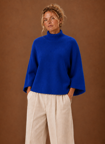 Chunky Knit Mock Neck Sweater — Oversized Women's Pullover 4