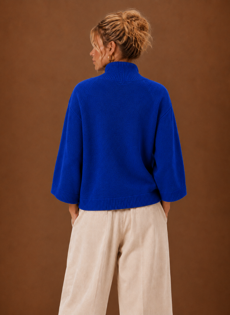 Chunky Knit Mock Neck Sweater — Oversized Women's Pullover 6