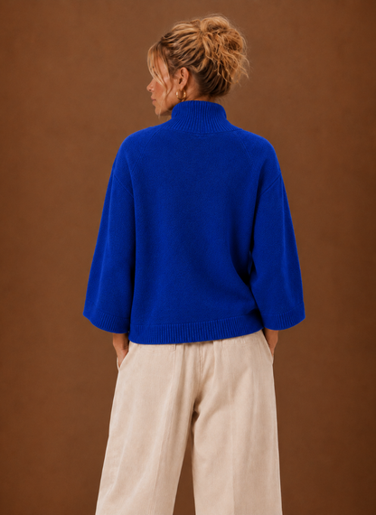 Chunky Knit Mock Neck Sweater — Oversized Women's Pullover 6