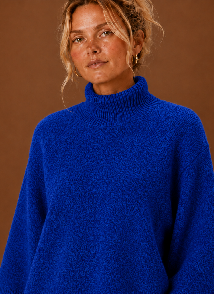 Chunky Knit Mock Neck Sweater — Oversized Women's Pullover 5
