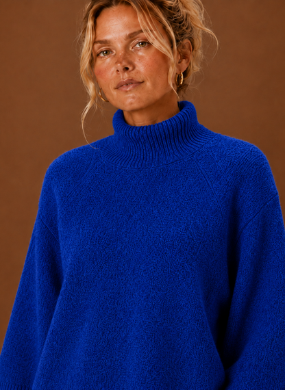 Chunky Knit Mock Neck Sweater — Oversized Women's Pullover 5