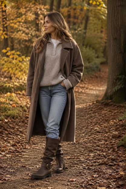 Gilmelle | Women's Brown Buckle Knee-High Boots