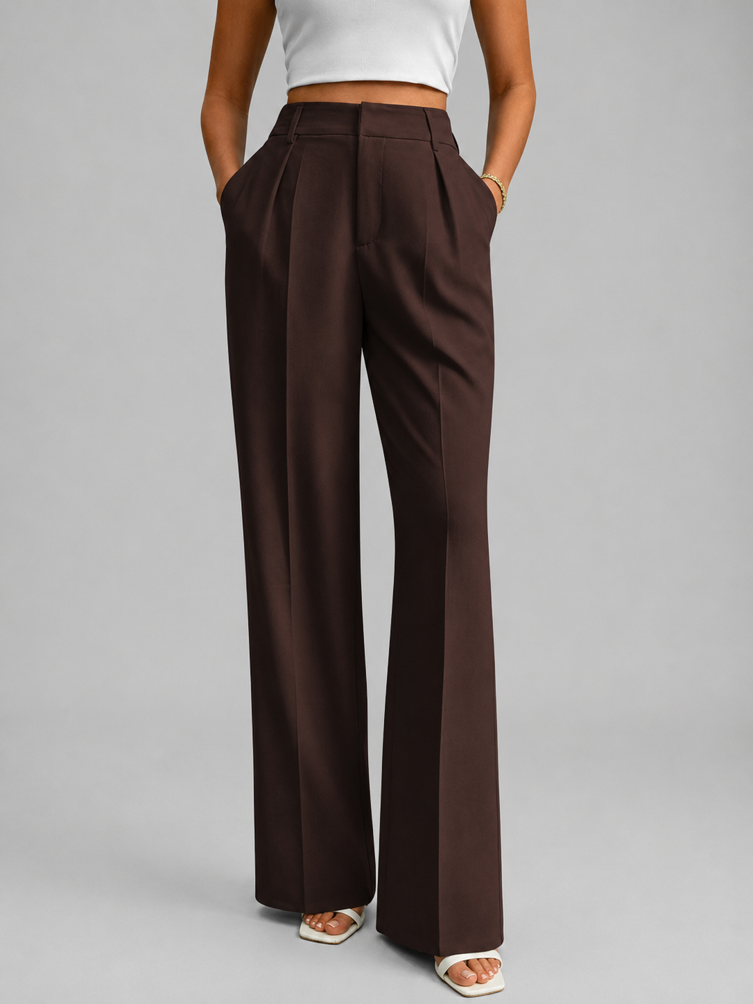 Women's High Waisted Wide Leg Trousers — Tailored Everyday 10