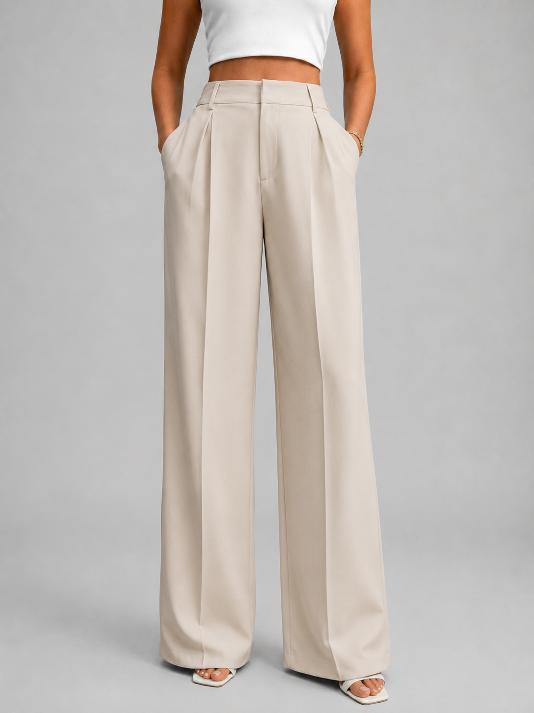 Women's High Waisted Wide Leg Trousers — Tailored Everyday 6