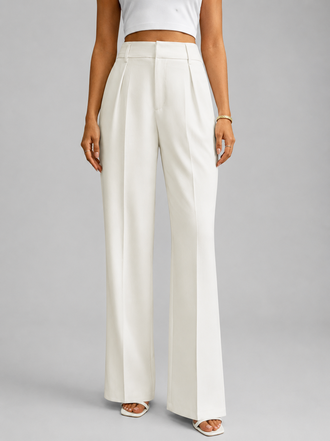 Women's High Waisted Wide Leg Trousers — Tailored Everyday 7