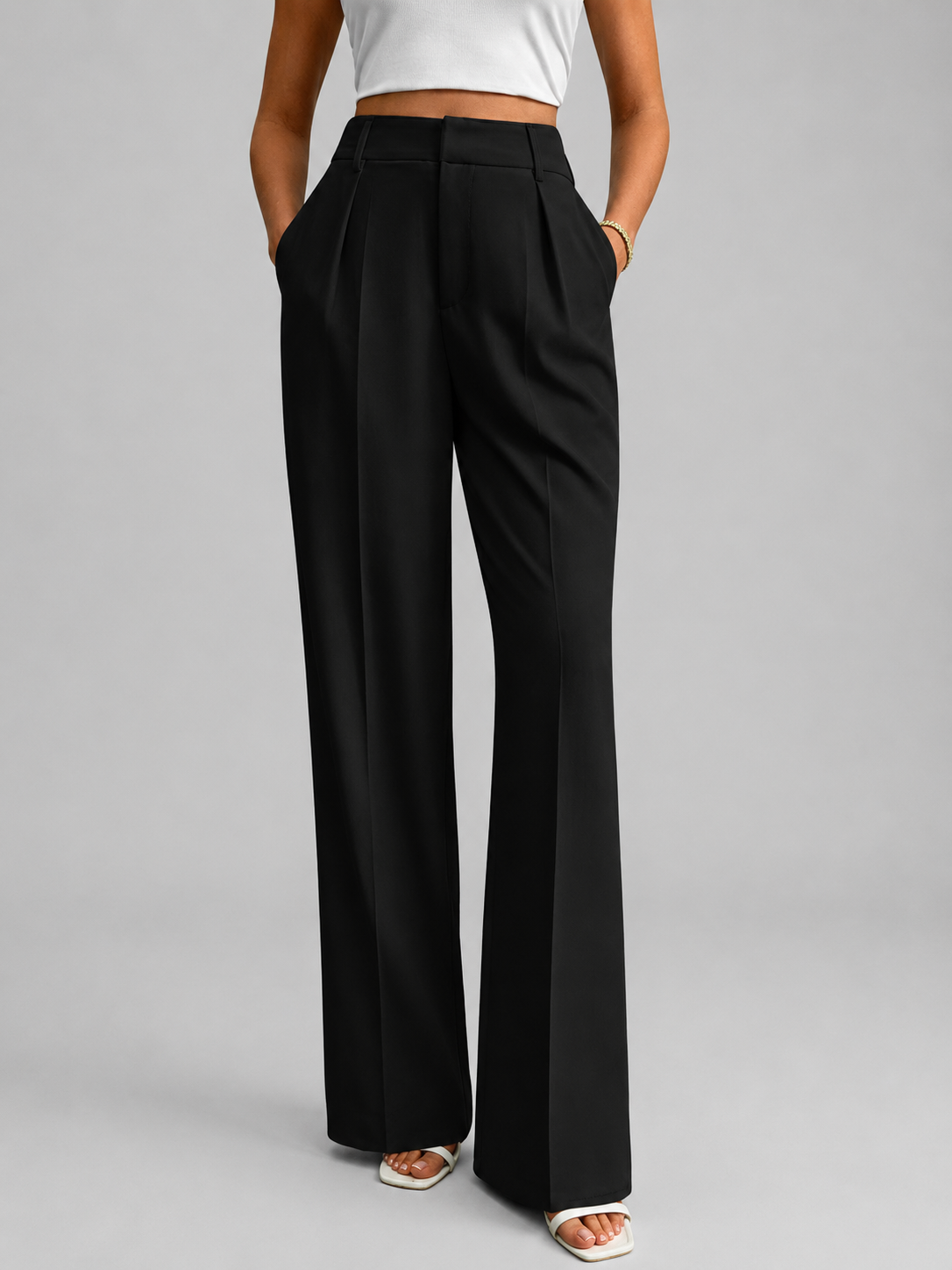 Women's High Waisted Wide Leg Trousers — Tailored Everyday 9