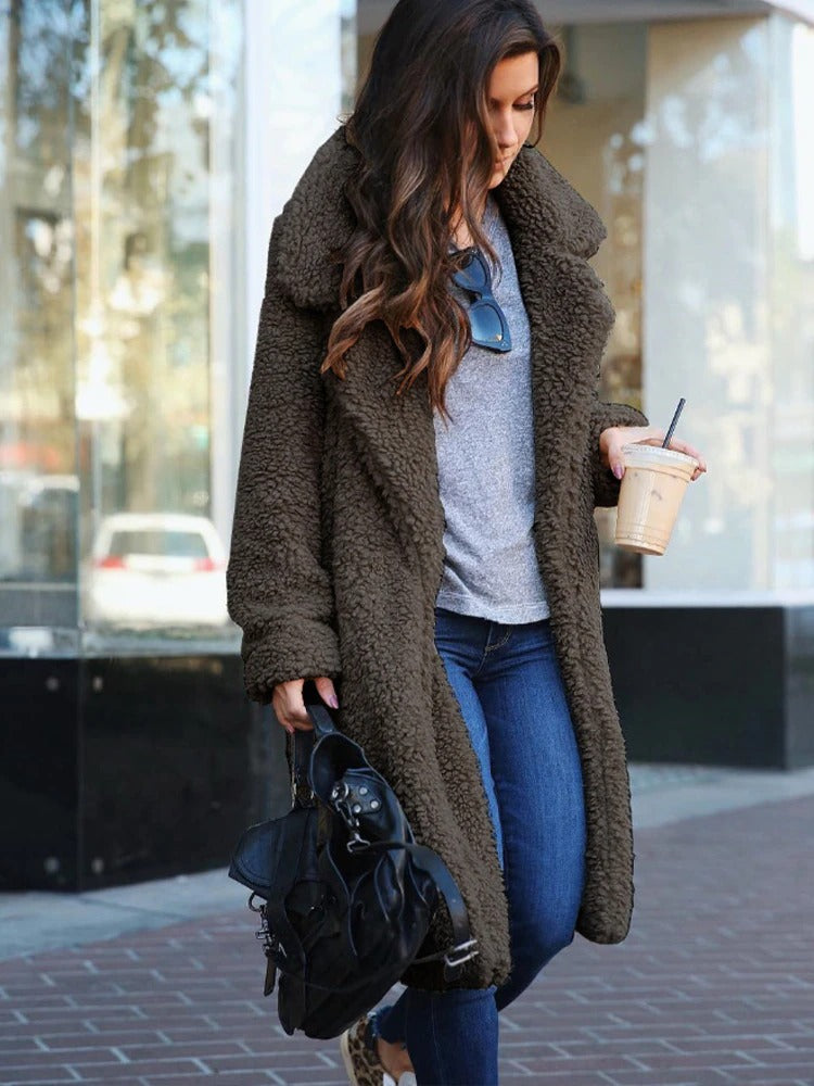 Women's Long Fleece Teddy Coat — Soft, Warm & Stylish 5